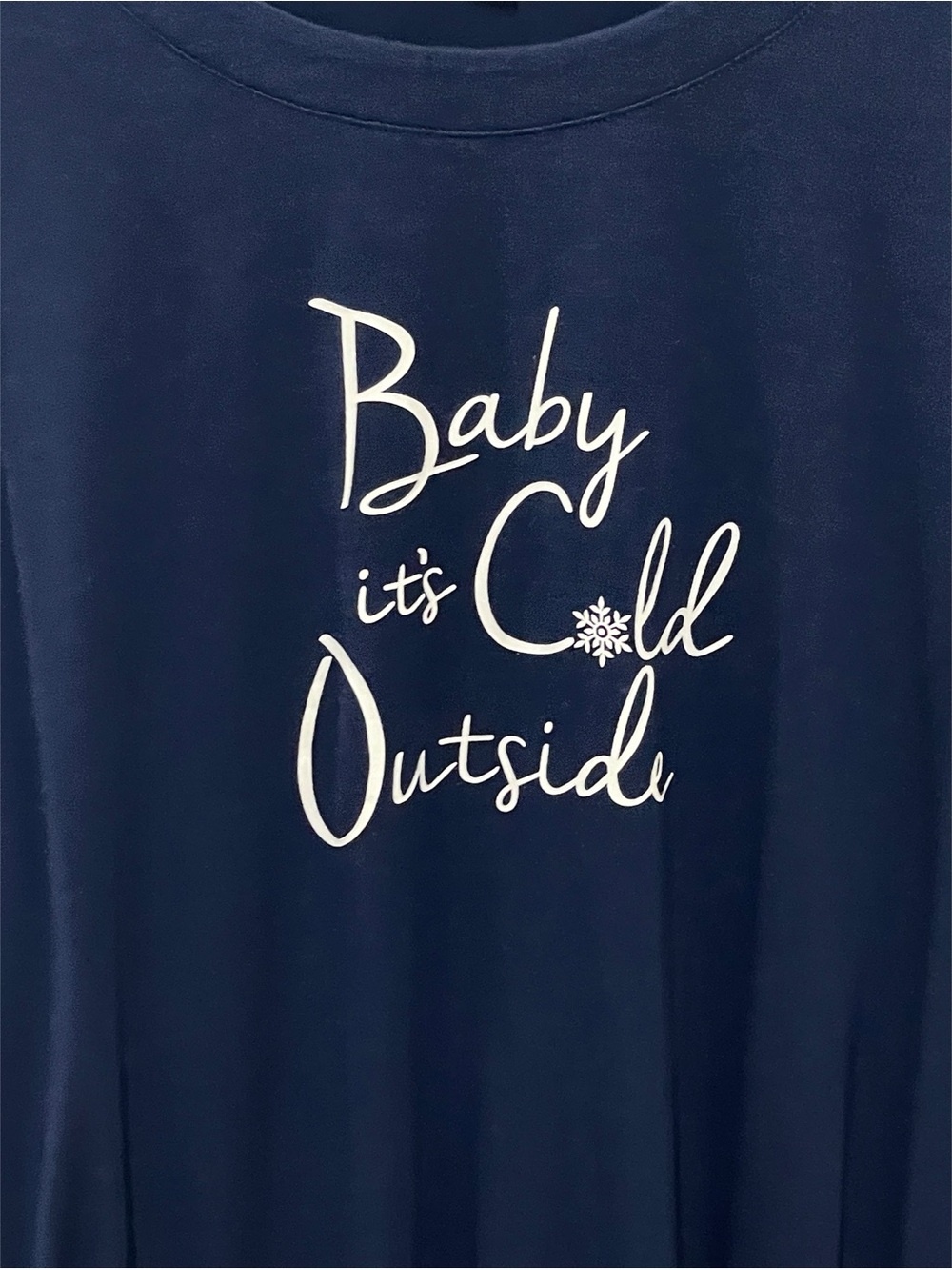 Women's Soma Long Sleeve Lounge Tee with 'Baby It's Cold Outside' Script